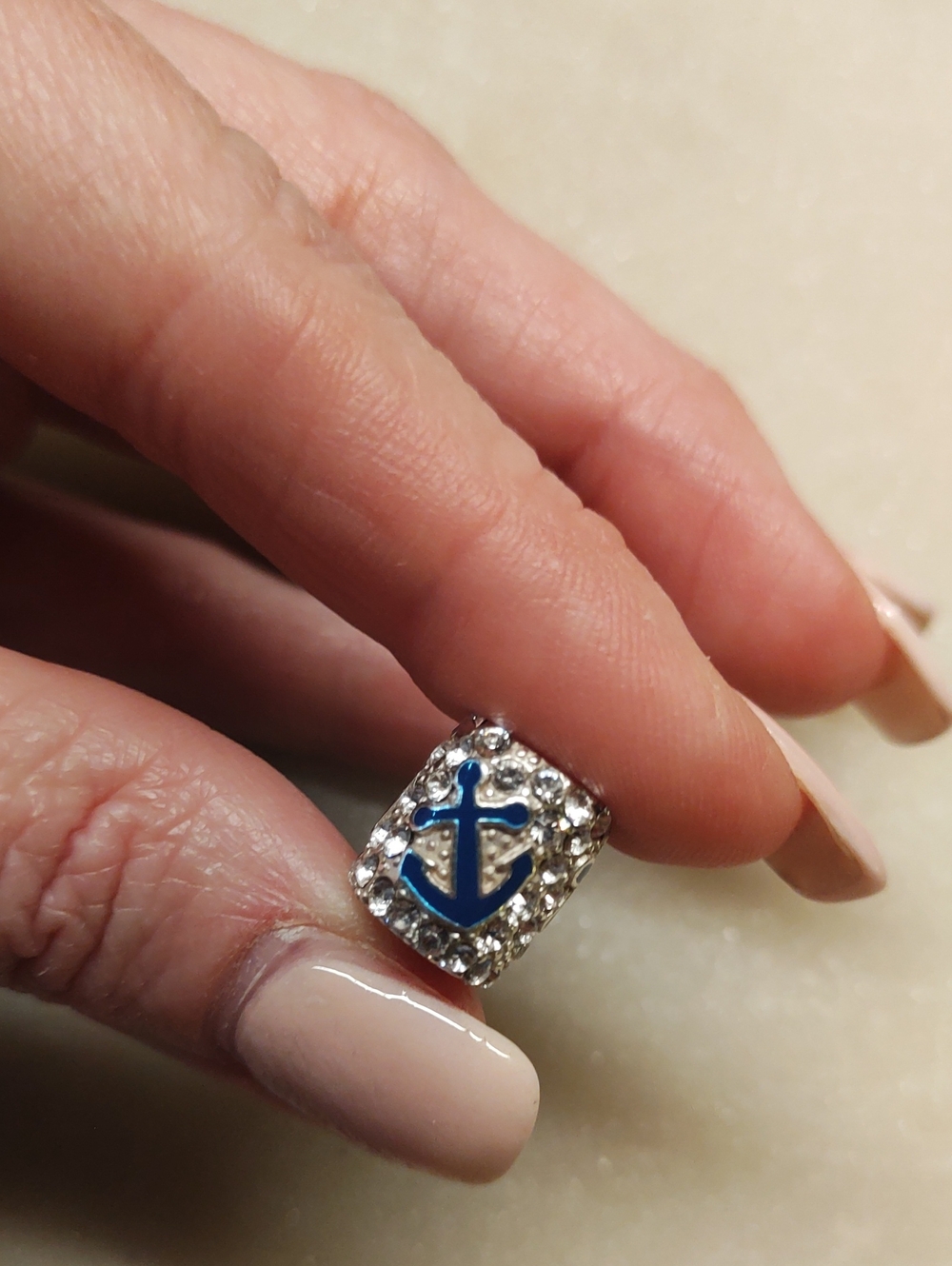 NEW! RARE Blingy Nautical Anchor Bead Charm